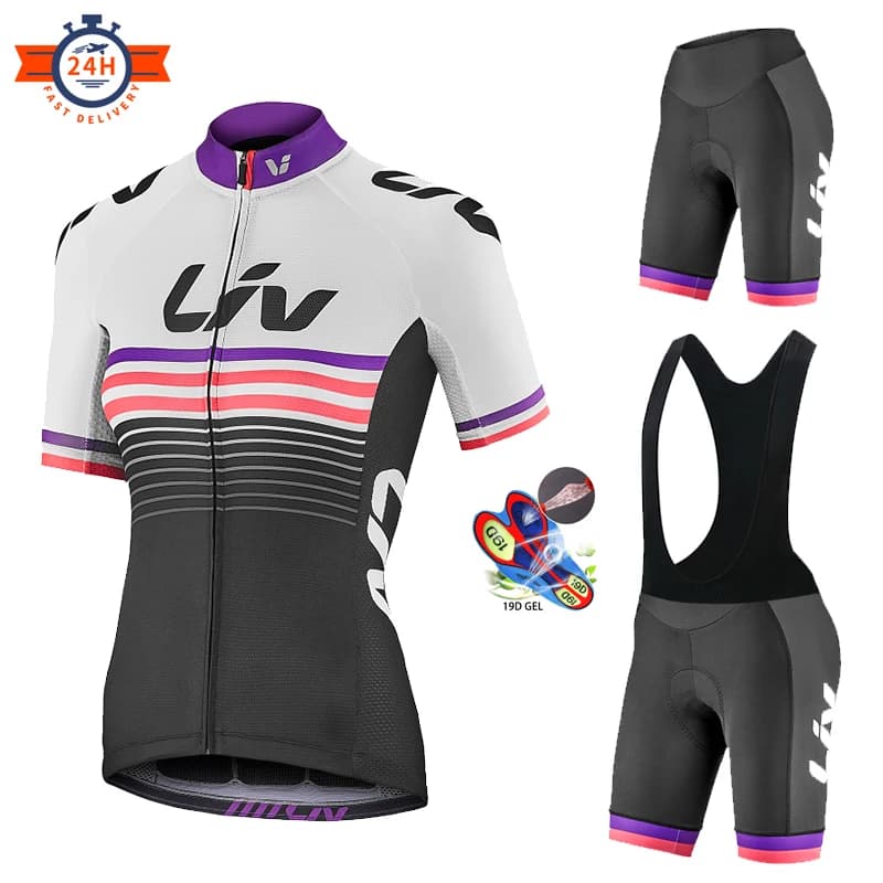 Set Maglia e Pantaloncini da Ciclismo Estivi da Donna LIV – Leggeri e Traspiranti con Protezione UV per le Corse sotto il Sole