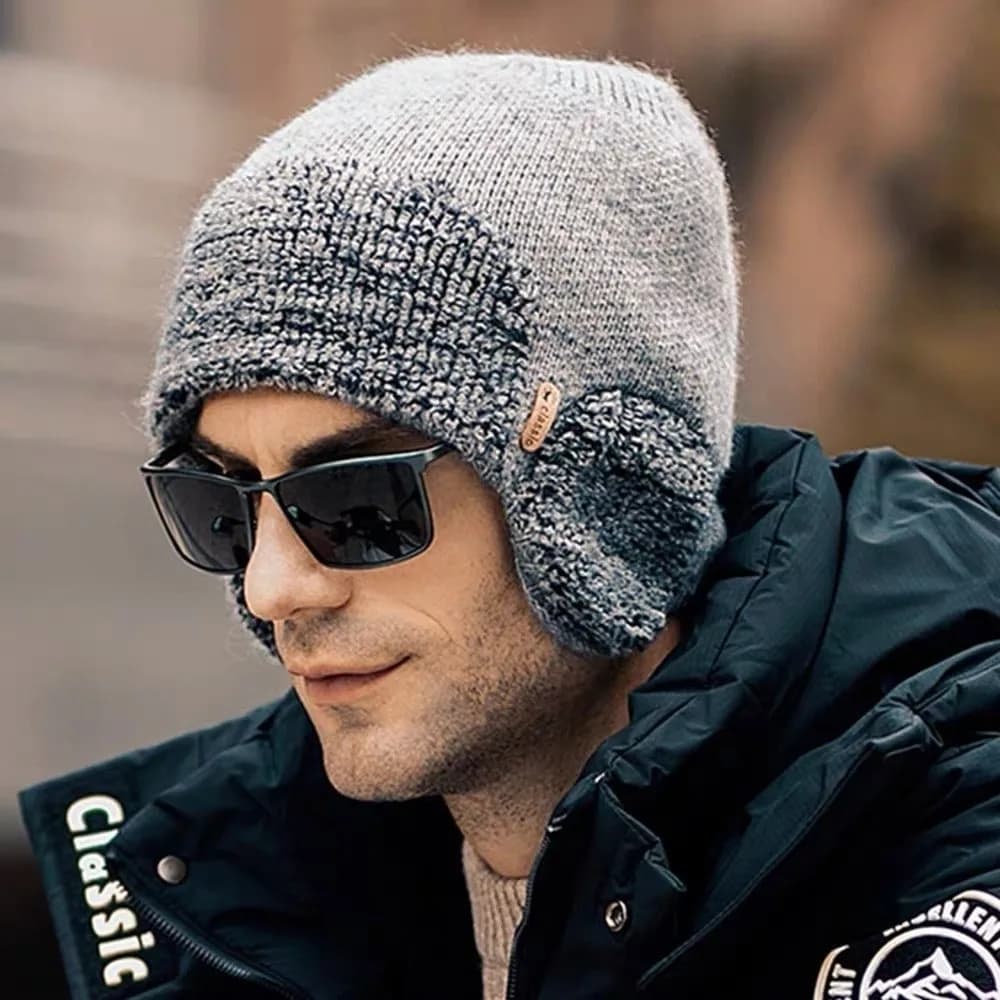 New Windproof Knitted Hat Coldproof Warm Ear Protection Hat Beanie Hat Unisex