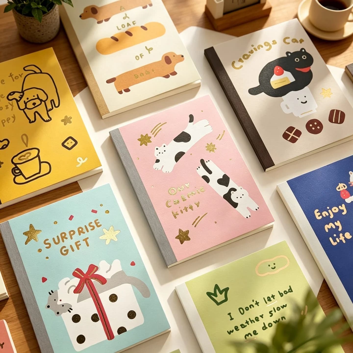 4 Pack A6 Fluffy Pattern Blank Notebook - Soft Tear-Out Pages, Portable Sketchbook for Students & Daily Doodles Kawaii Journal