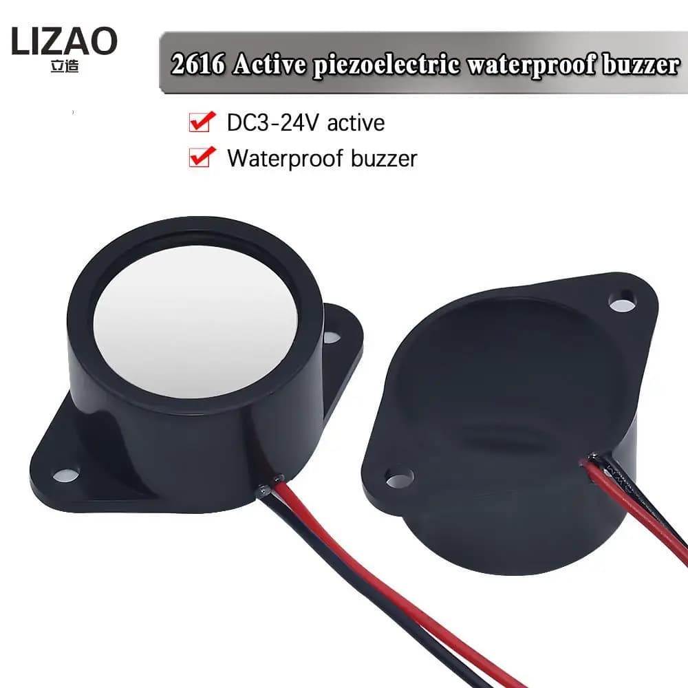LIZAO 2616 Cicalino Active 26*16MM Waterproof 3-24V Trezoelectric Alarm for Fai-da-te and Arduino Projects