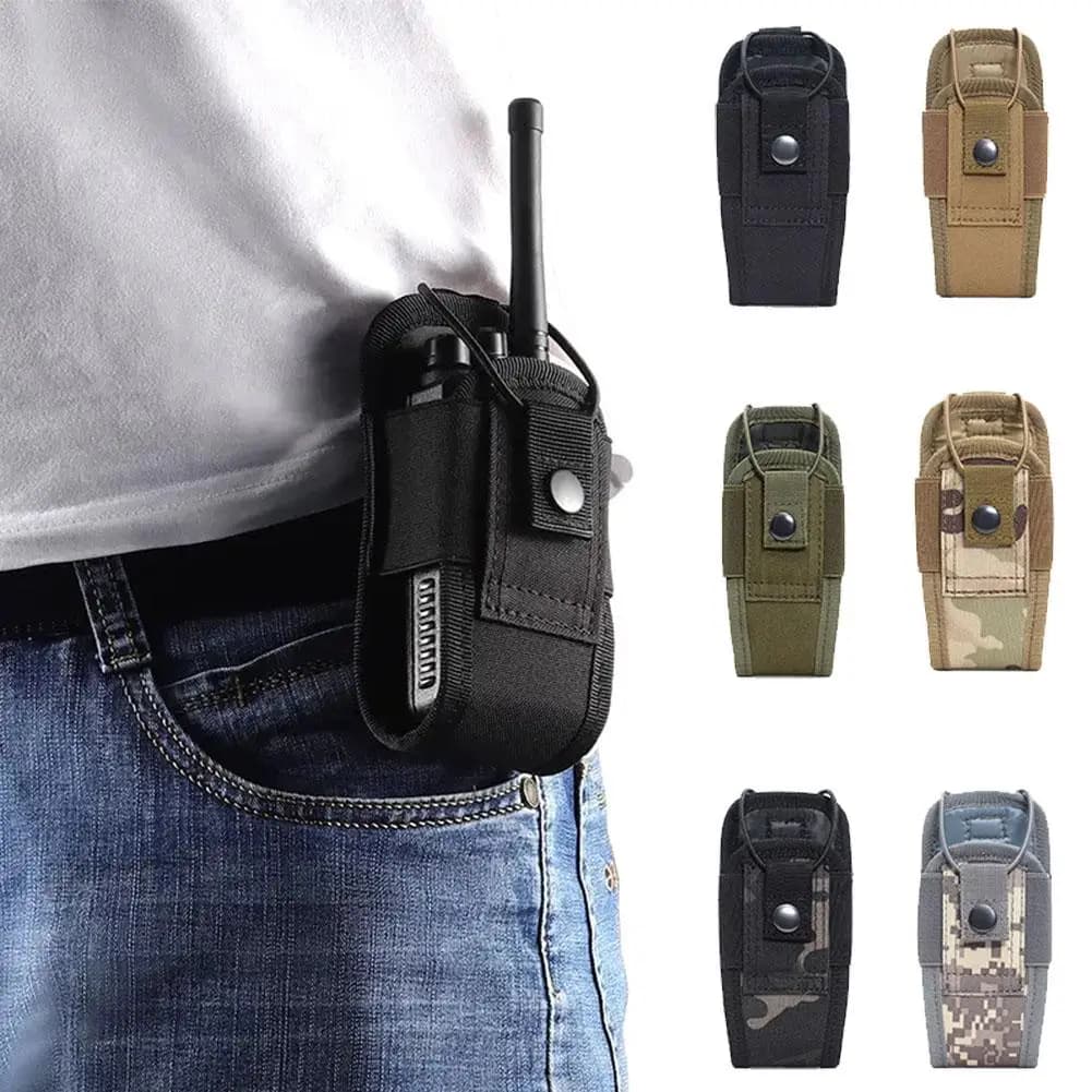 Borsa tattica per walkie-talkie da esterno, custodia radio, borsa universale per walkie-talkie per caccia, campeggio ed esplorazione senza fili.