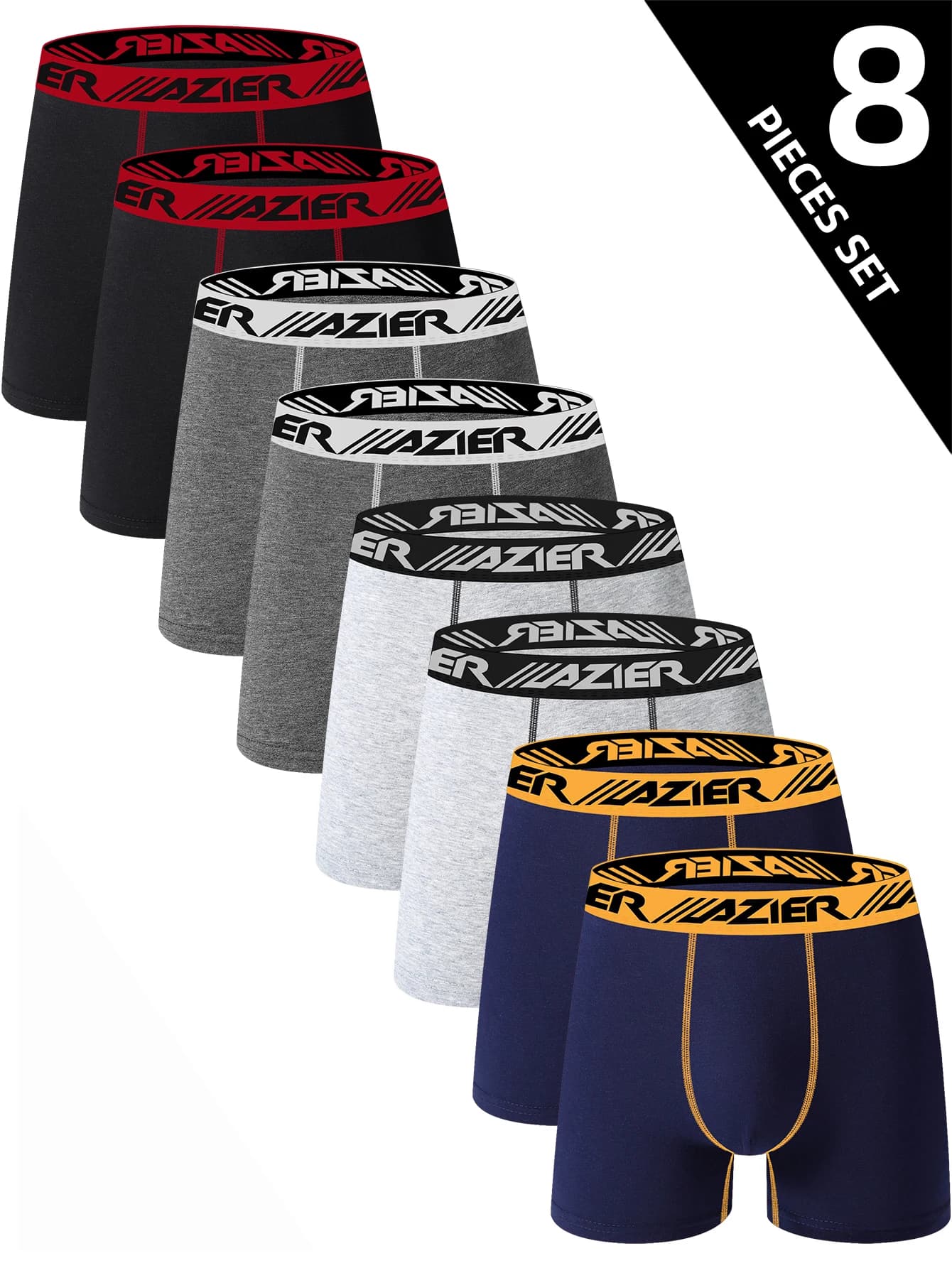 8 pezzi intimo da uomo traspirante morbido e confortevole boxer lunghi da uomo slip moda alla moda semplice leggings classici da uomo di fascia alta