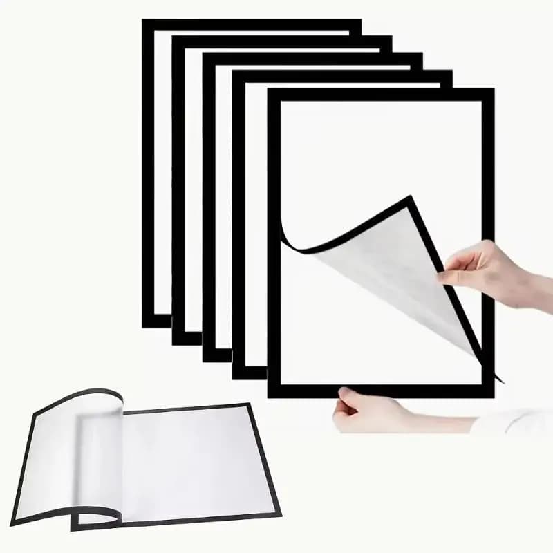 Matte Minimalist Magnetic Photo Frame 1Pc Self Adhesive Removable Wall Display Pictures Notes Home Office Decor