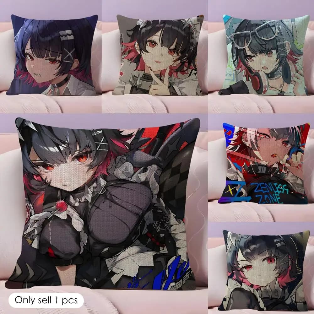 Game Zzz Ellen Joe Cushion Cover Natural Linen Pillow Case Double-Sided Print Decorative Sofa Pillowcase Home Decor Gift