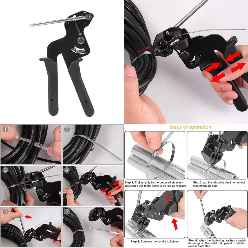 High Quality 210x120mm Black Cable Tie for Stainless Steel for Laboratory Clamps and Hand Cable Tie Fastening