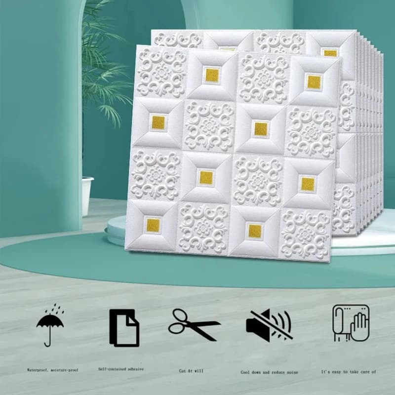 Adesivi per tetto in schiuma 3D XPE 70x70 cm Pannelli decorativi autoadesivi per soffitto Carta da parati impermeabile Soggiorno Camera da letto Decorazioni per la casa