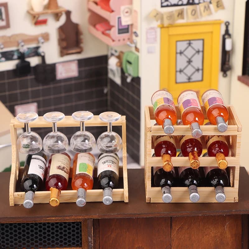 Miniature Wine Glasses Set Miniature Doll House Calici Set Mini Model Home Furniture Decorations for Doll House Kitchen Home Decorations Accessories Toy