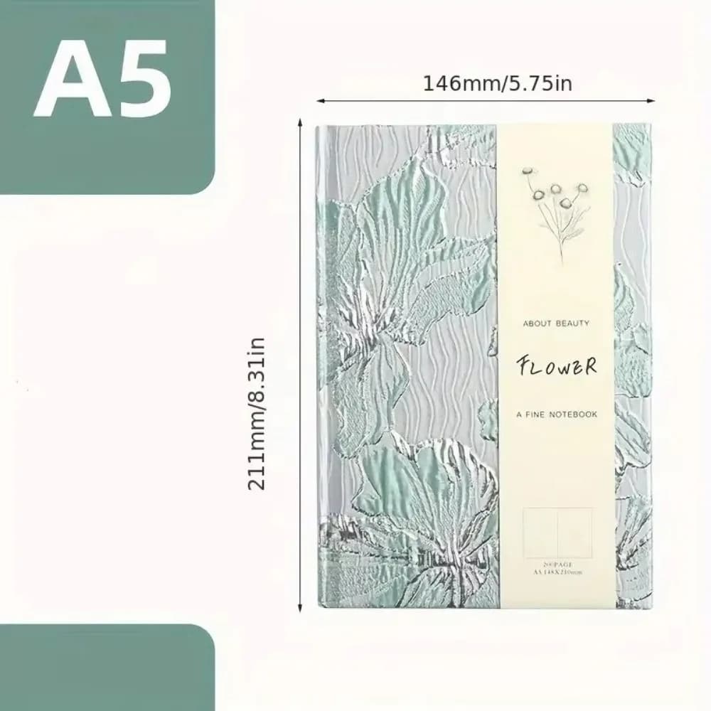 Creative A5 Hardcover Notebook Gold Cover Thick Paper Hand Account Book Embossed Lily Notepad for Writing Sketching