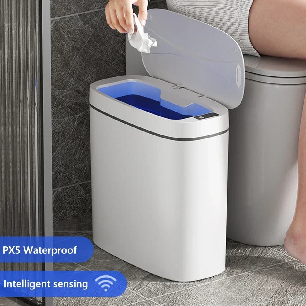 Bidone della spazzatura automatico da 14 litri con coperchio Bidone della spazzatura intelligente senza contatto Bidone della spazzatura elettrico impermeabile IPX5 o sacchetto della spazzatura per la casa