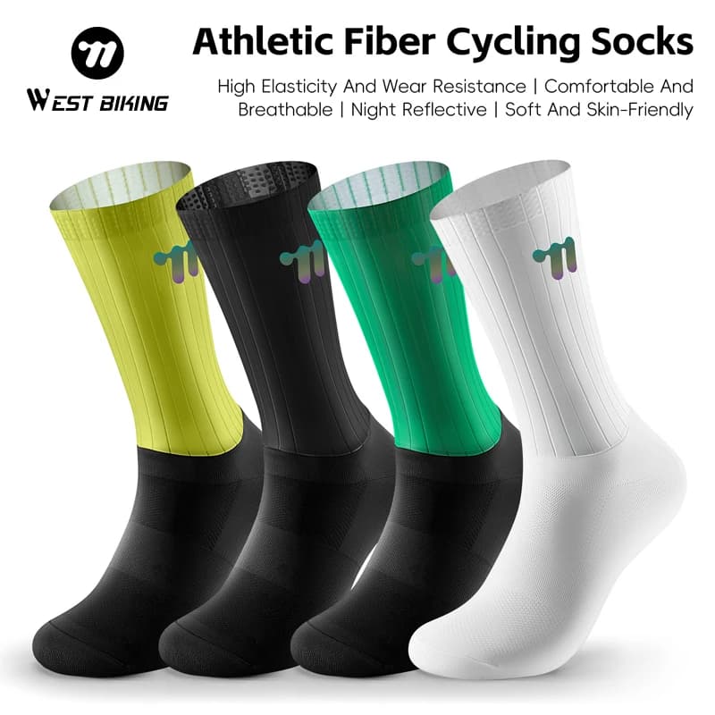 WEST BIKING Cycling Socks Breathable MTB Road Bicycle Socks Men Women Outdoor Sports Racing Running Bicycle Compression Socks