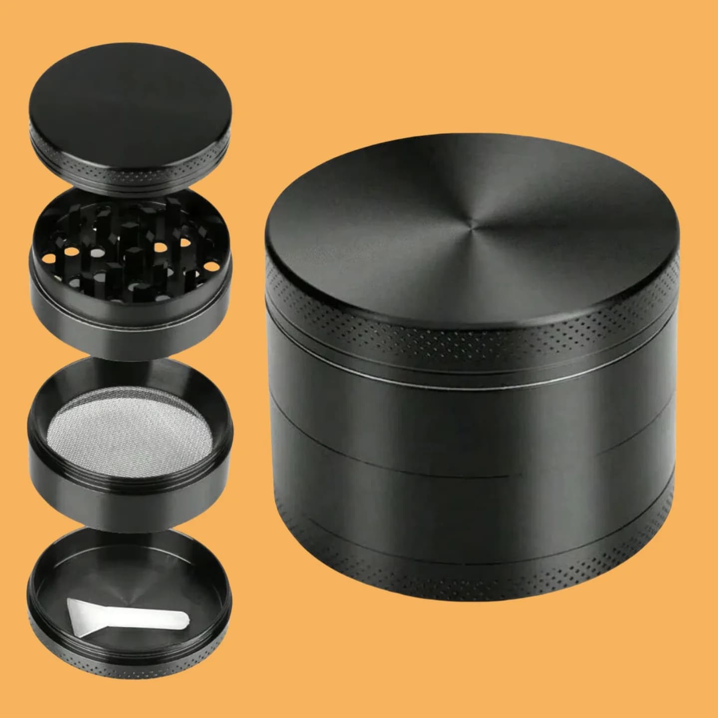 2inch Metal Herb Grinder 4-layer Manual Spice Mill Pepper Mortar Crusher Raw Grass Tobacco Grinder Smoking Cigarette Accessories