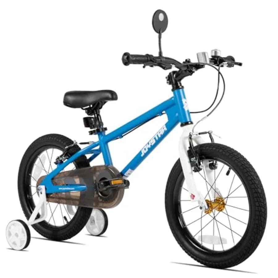 Bicicletta Lomand 14 16 18 20 Pollici con Rotelle Stile BMX per Bambini e Bambine dai 3 ai 12 Anni, Doppio Freno a V, Regolabile