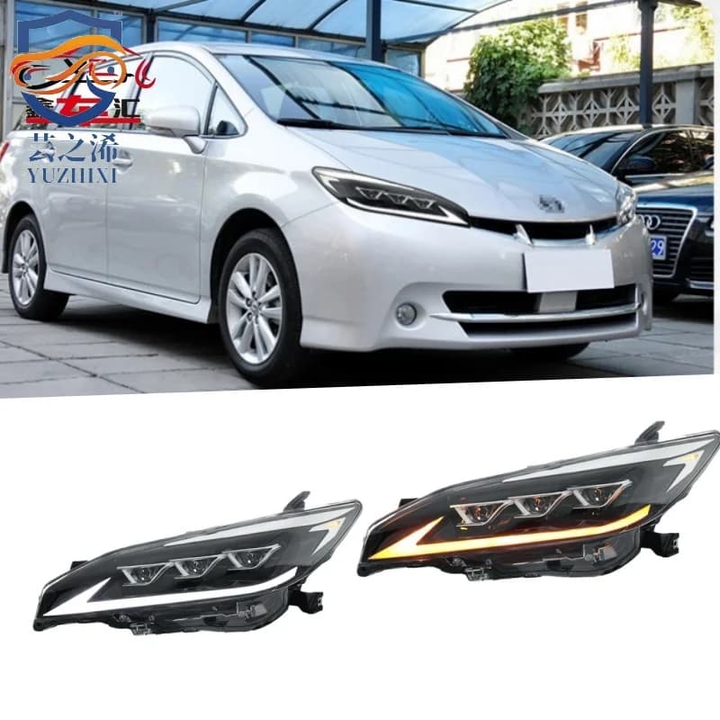 Kit di retrofit per fari anteriori XCH per Toyota WISH 2009-2015 con proiettori a LED e luci diurne.