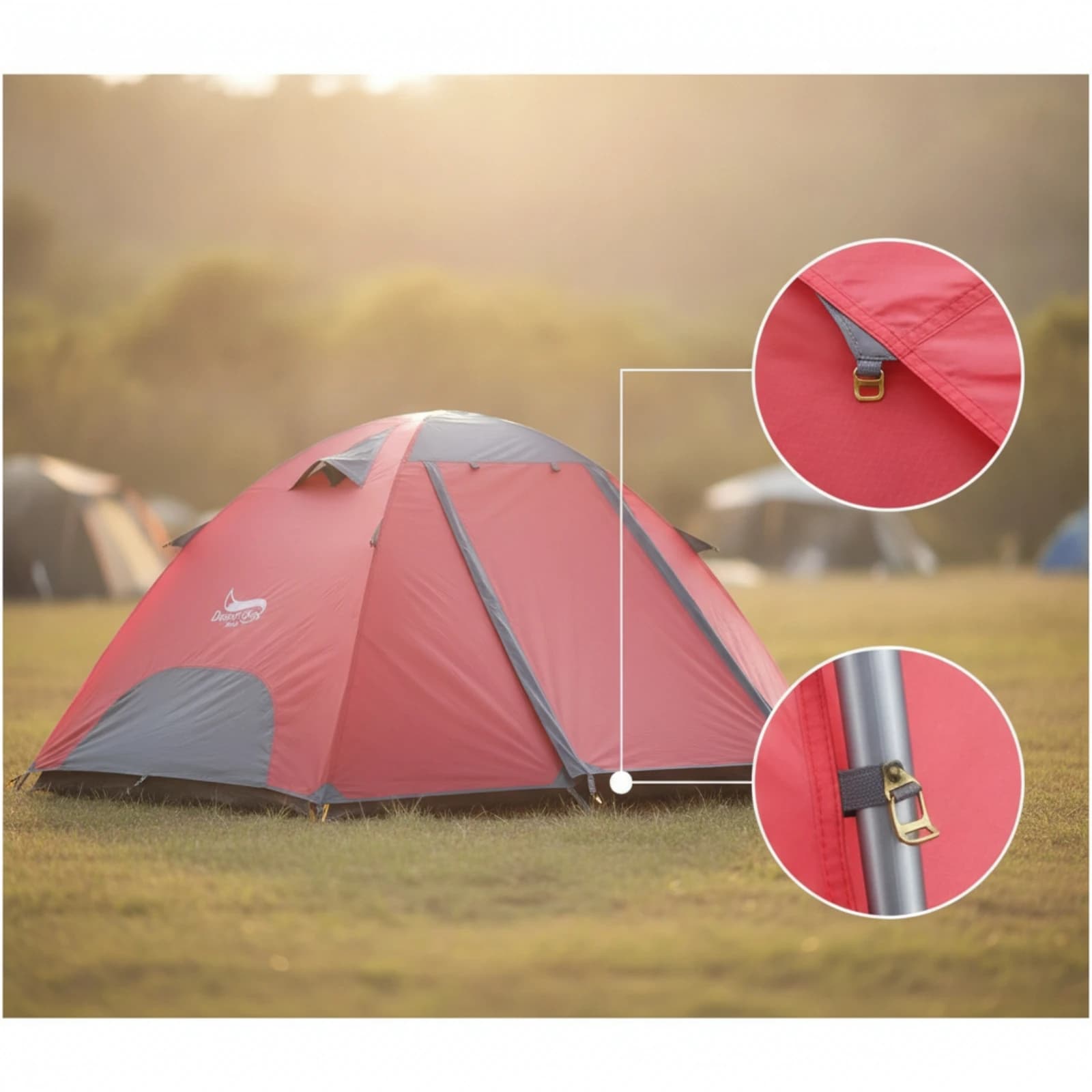 Two-Person Tent Windproof Tent with Aluminum Poles Shelter Easy to Set up Portable for Campers, Camping, Backpacking