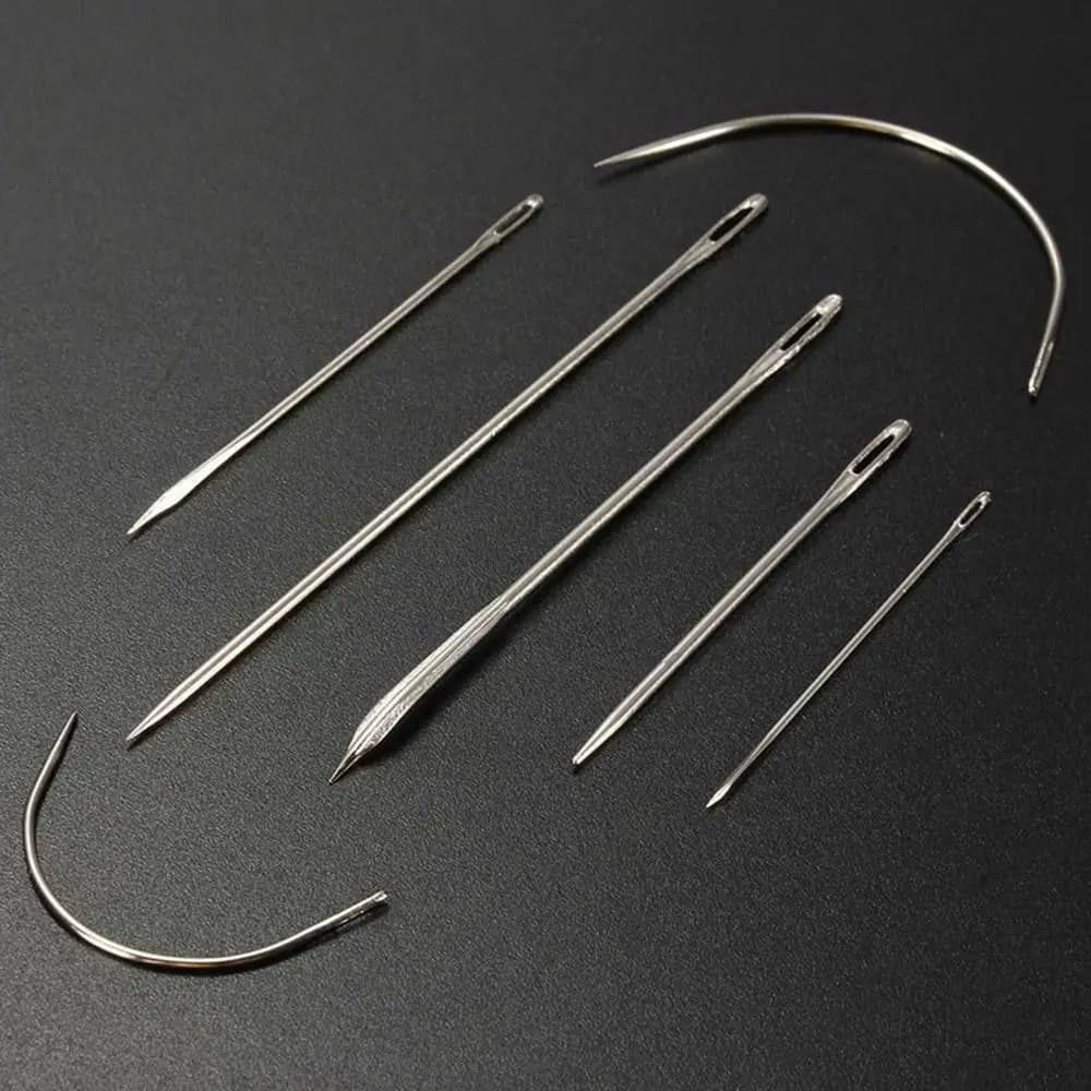 7 pezzi/set nuovo tappeto in pelle riparazione a mano aghi da cucito tappezzeria curva