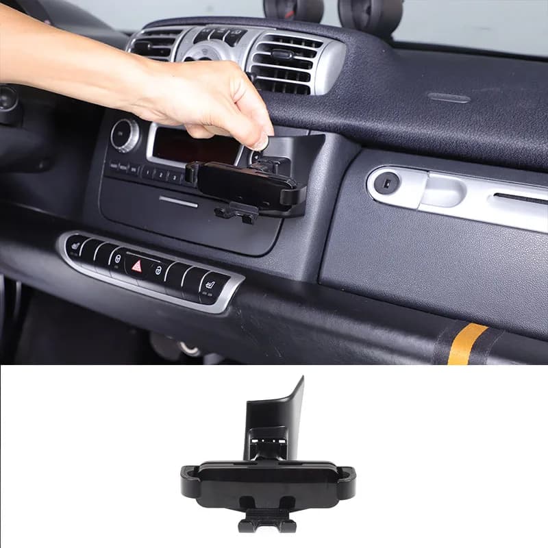 Per Mercedes Benz Smart 451 Fortwo 2011-2015 ABS nero vano portaoggetti laterale porta cellulare accessori interni auto