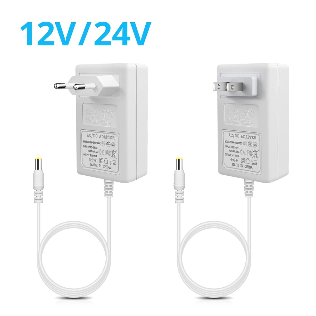 Adattatore caricatore di alimentazione bianco AC90V -265V a DC 12V 24V 2A 3A Convertitore di alimentazione Adattatore di alimentazione per strisce LED Luce CCTV Camera