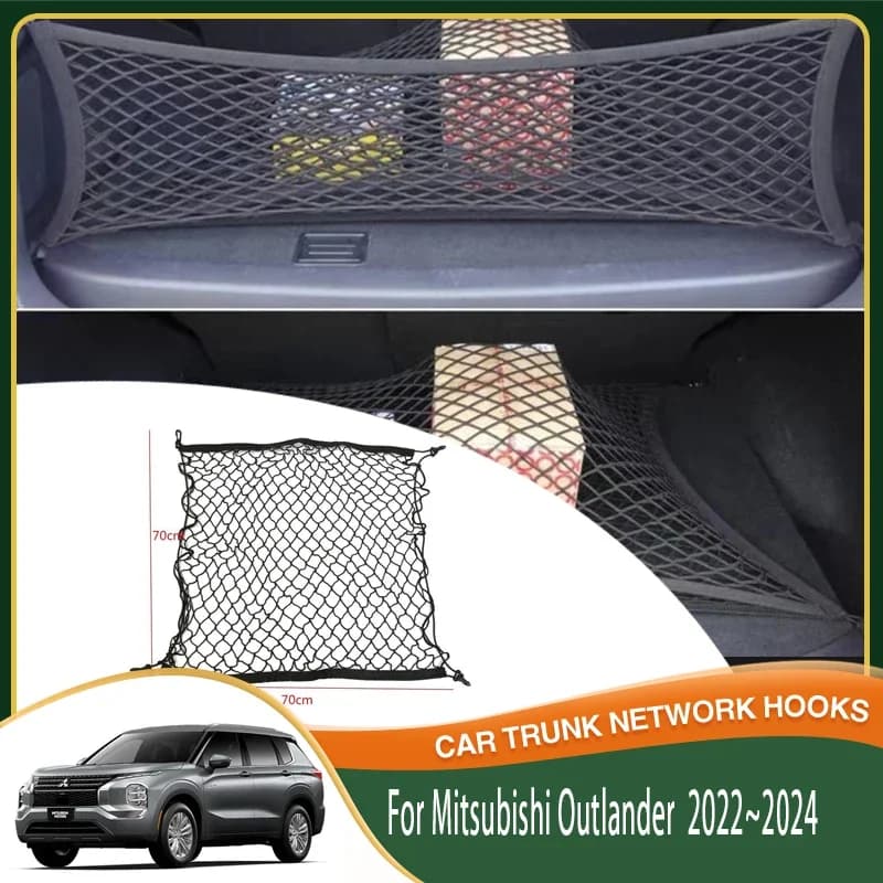 Borse portaoggetti per bagagliaio dell'auto per Mitsubishi Outlander GM GN ZM 2022 ~ 2024 organizzatore per bagagliaio posteriore corde elastiche bagagli accessori per auto