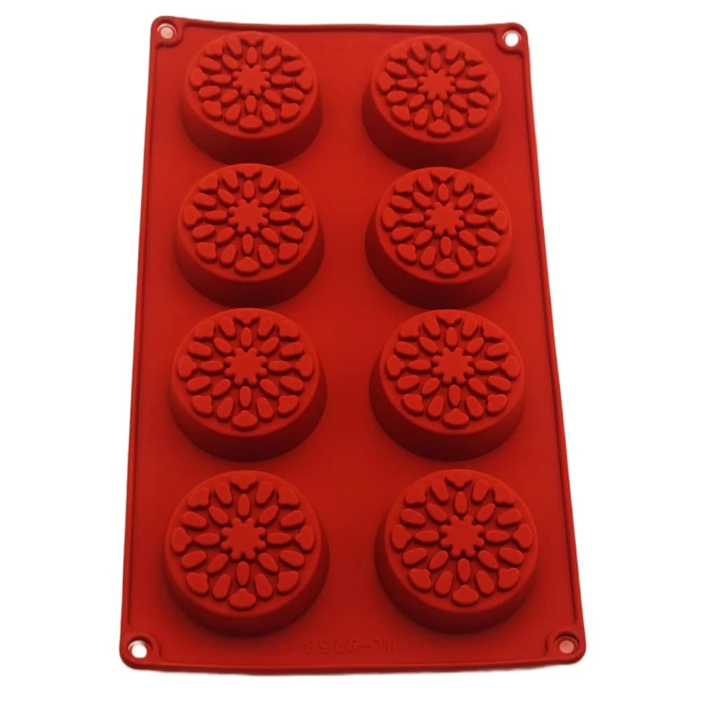 8 Hole Round Daisy Flower Silicone Mold Embossed Sunflower Mould DIY Chocolate Candy Jelly Pudding Ice Cube Kitchen Baking Mold