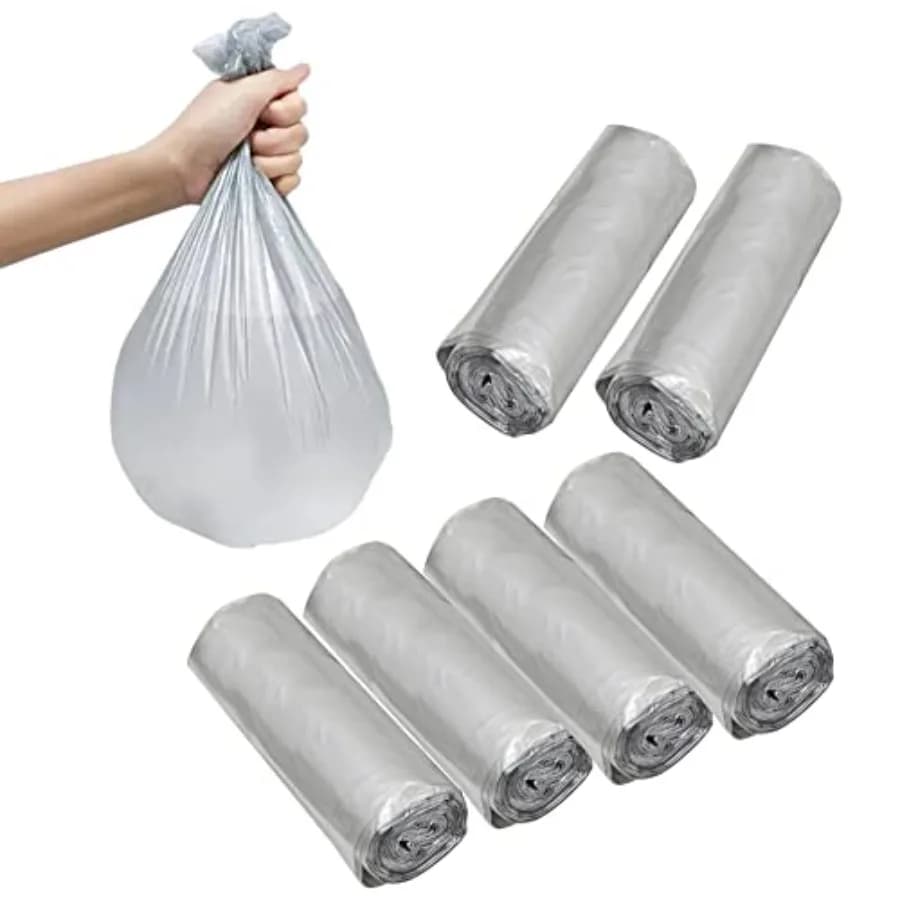 4 Gallon Bathroom Trash Bags, 6 Rolls 120pcs Small Trash Garbage Bags, Disposable Trash Bags for Office, Bathroom Wastebasket W