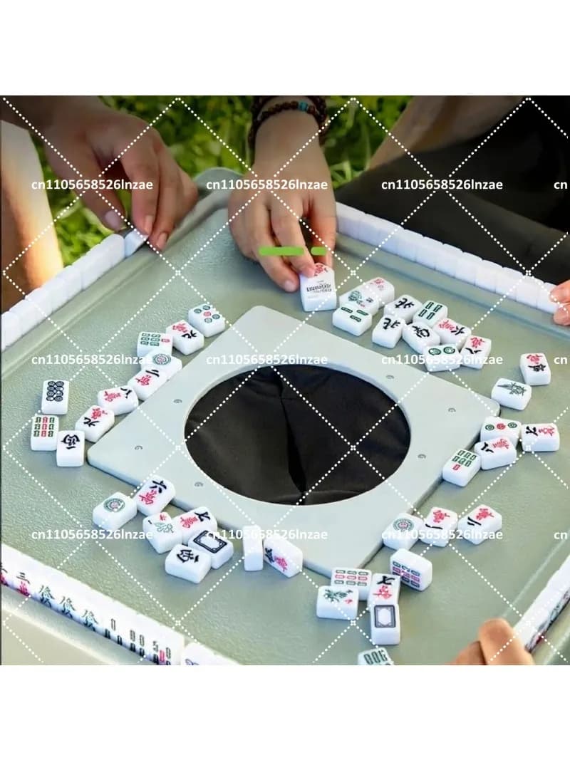 Mini Portable Automatic Mahjong Machine, Silent Small Mahjong Tiles Set for Outdoor Camping Travel