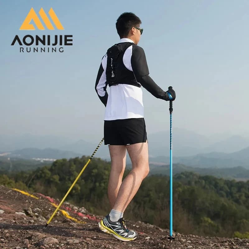 AONIJIE E4202 110 cm 120 cm Light Foldable Foldable Quick Lock Trekking pole for bottom Aluminum alloy walking stick