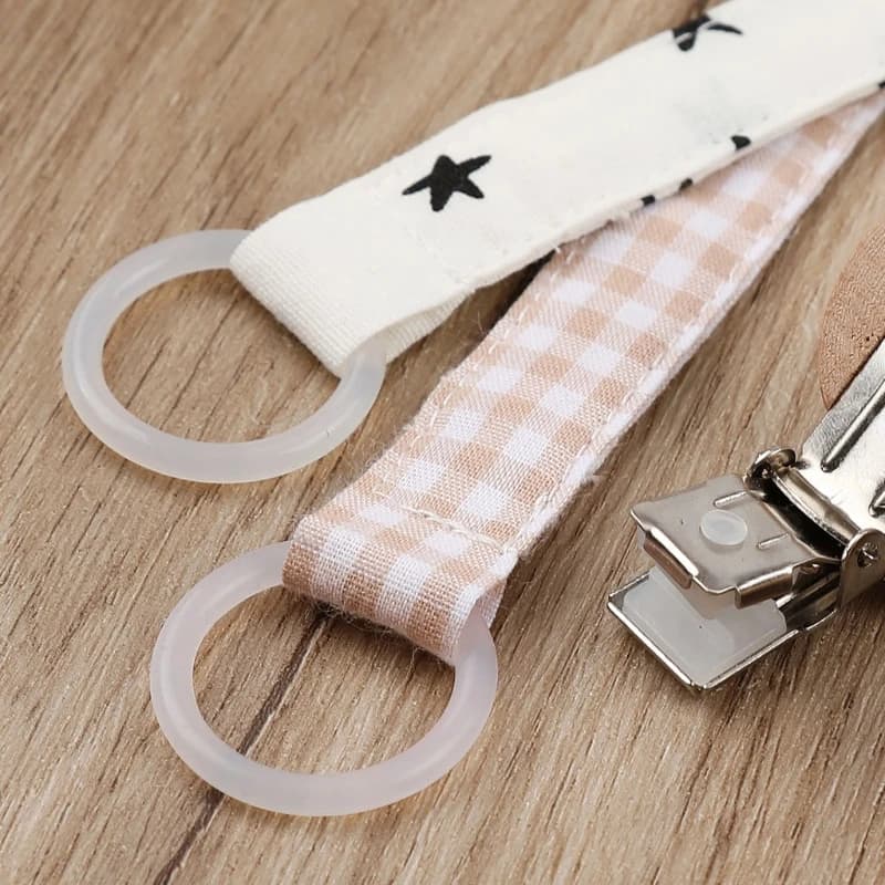 Clip per catena per ciuccio in cotone per bambini Clip per porta capezzoli per ciuccio Clip per ciuccio fittizio A2UB