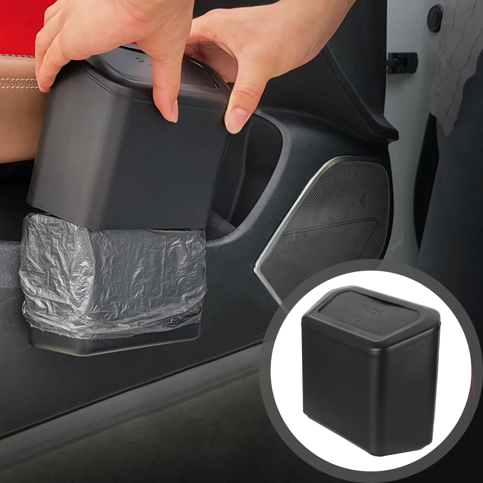Car Hanging Trash Can Strong Auto Mounted Garbage Bin for Vehicle Home Office Dorm Small Garbage Storage Wastebasket