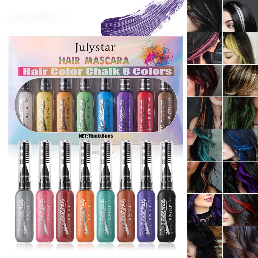 16 Colors One-off Hair Color Dye Temporary Non-toxic DIY Hair Color Mascara Washable One-time Hair Dye Crayons