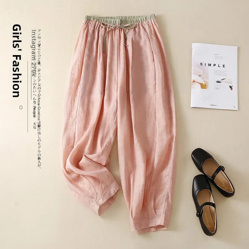 Pantaloncini Estivi Sottili con Elastico in Vita, Casual, Taglie Grandi, da Donna, Larghi, a Gamba Larga, Stile Harlan, Sottili, Traspiranti, Protezione Solare