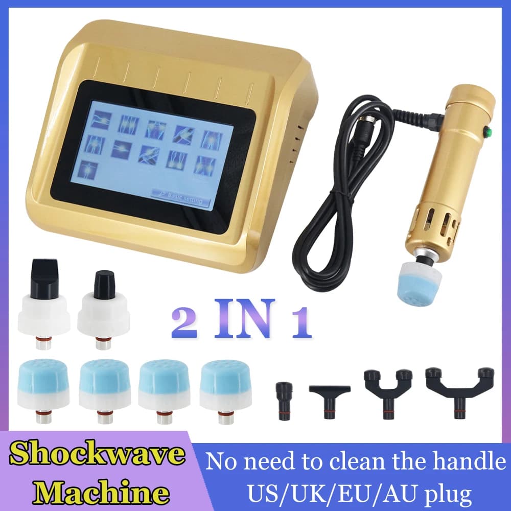 250MJ shock wave therapy machine, chiropractic tool for treating erectile dysfunction, pain relief, body relaxation massager, gun 2 in 1