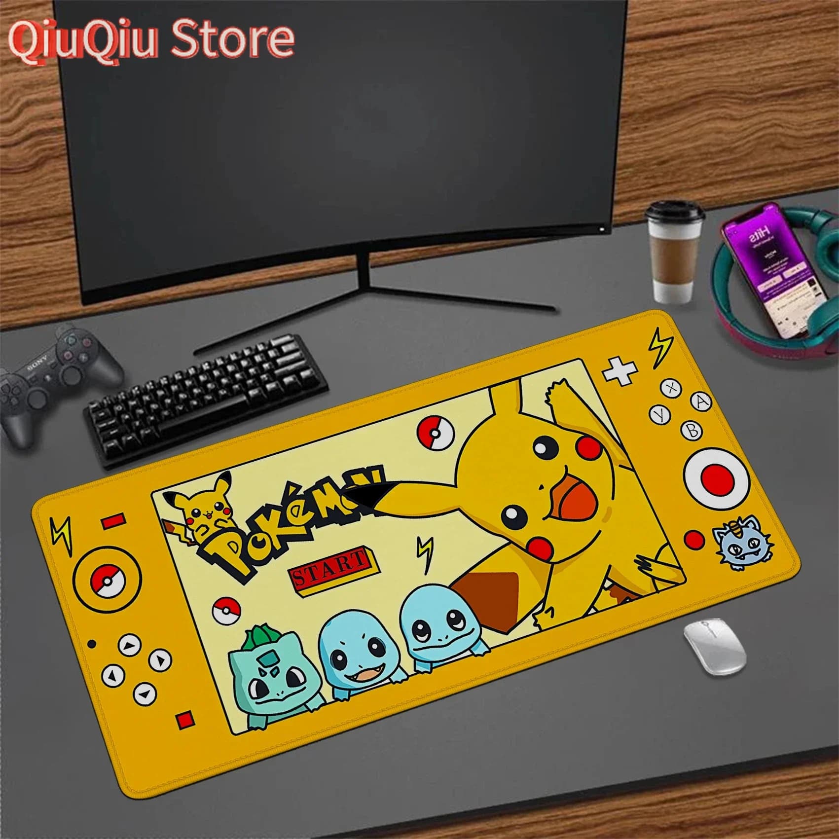 XXL Gaming Tastiera Pad Mouse CUTE P-POKEMON Mausepad Kawaii Tappetino da scrivania Tappetini per armadietti Tappetini da tavolo Tappetino per mouse Accessori per PC