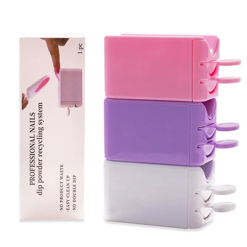 Scatola per il riciclaggio della polvere Glitter per unghie raccoglitore di polvere a doppio strato paillettes strass gemme supporto per contenitore custodia per Manicure