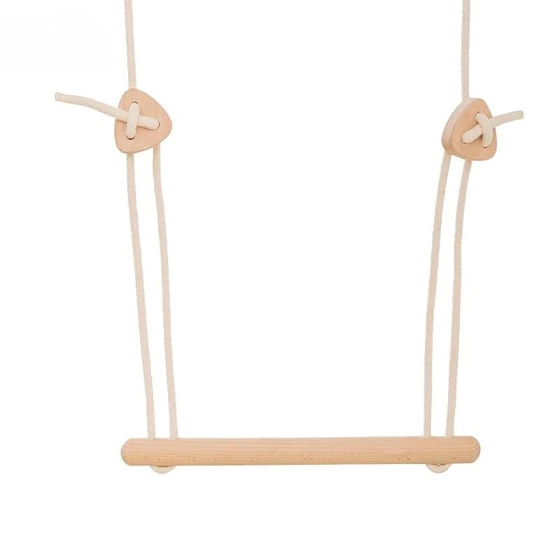Indoor Home Pull Up Bar for Wall Beam Beech Wood Swing Rings Exercise Suspension Play Equipment