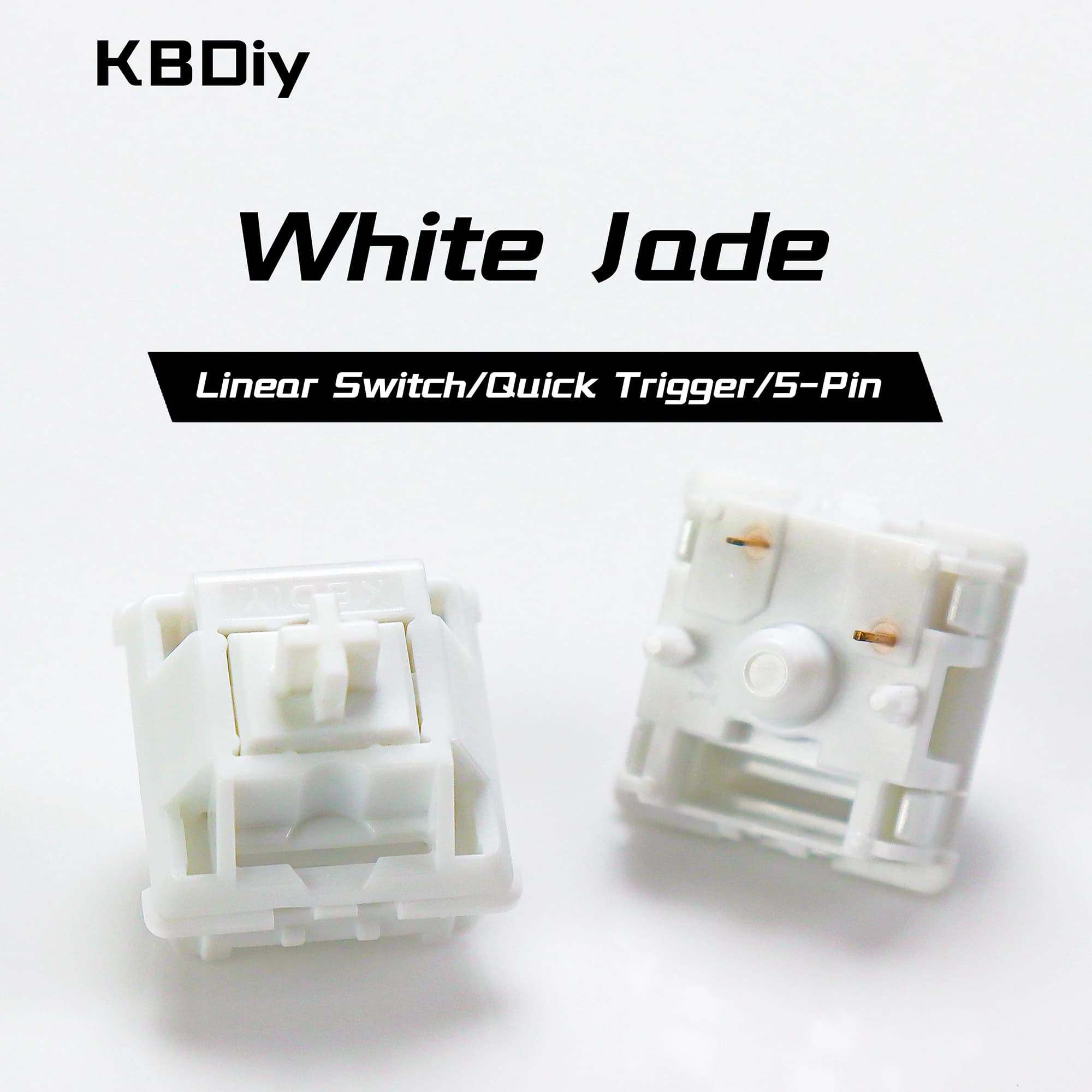 KBDiy Bianco Giada Interruttore Tastiera 5 Pin 42gf LY Stelo POM Interruttori Lineari Per Personalizzato FAI DA TE 60 Gaming Tastiera Meccanica Aula F75
