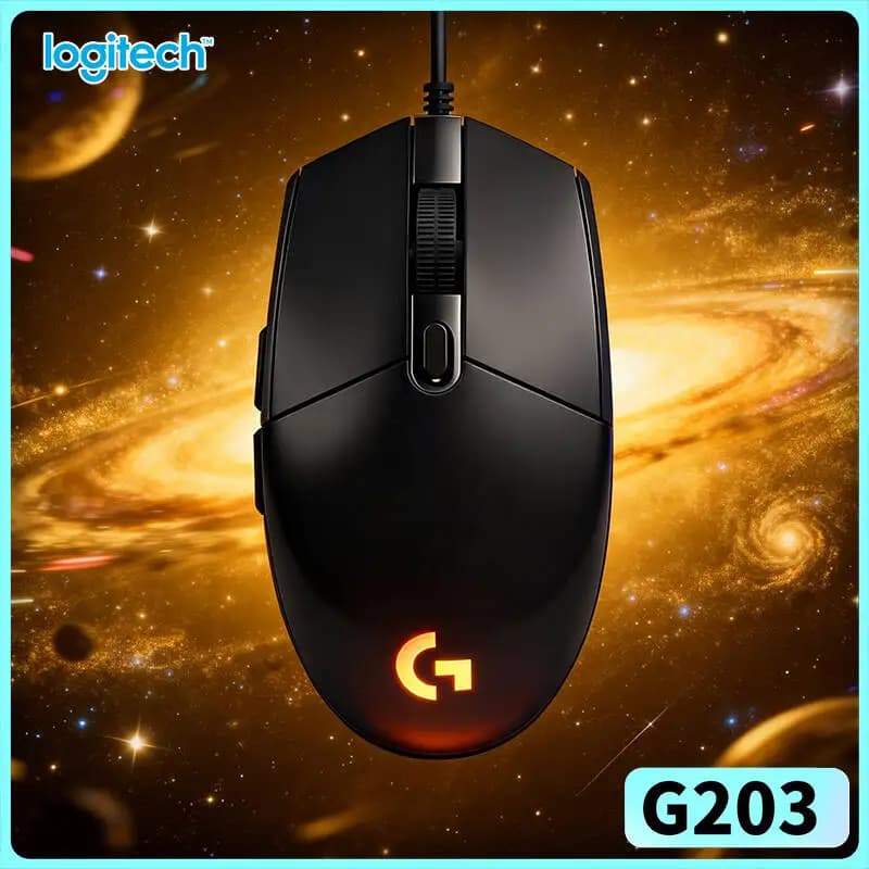 Mouse da Gaming Logitech G203 Prodigy RGB Cablato, 8000 DPI, 6 Pulsanti, Memoria Integrata, Polling 1000Hz, Compatibile con Windows e Mac, Uso Preciso