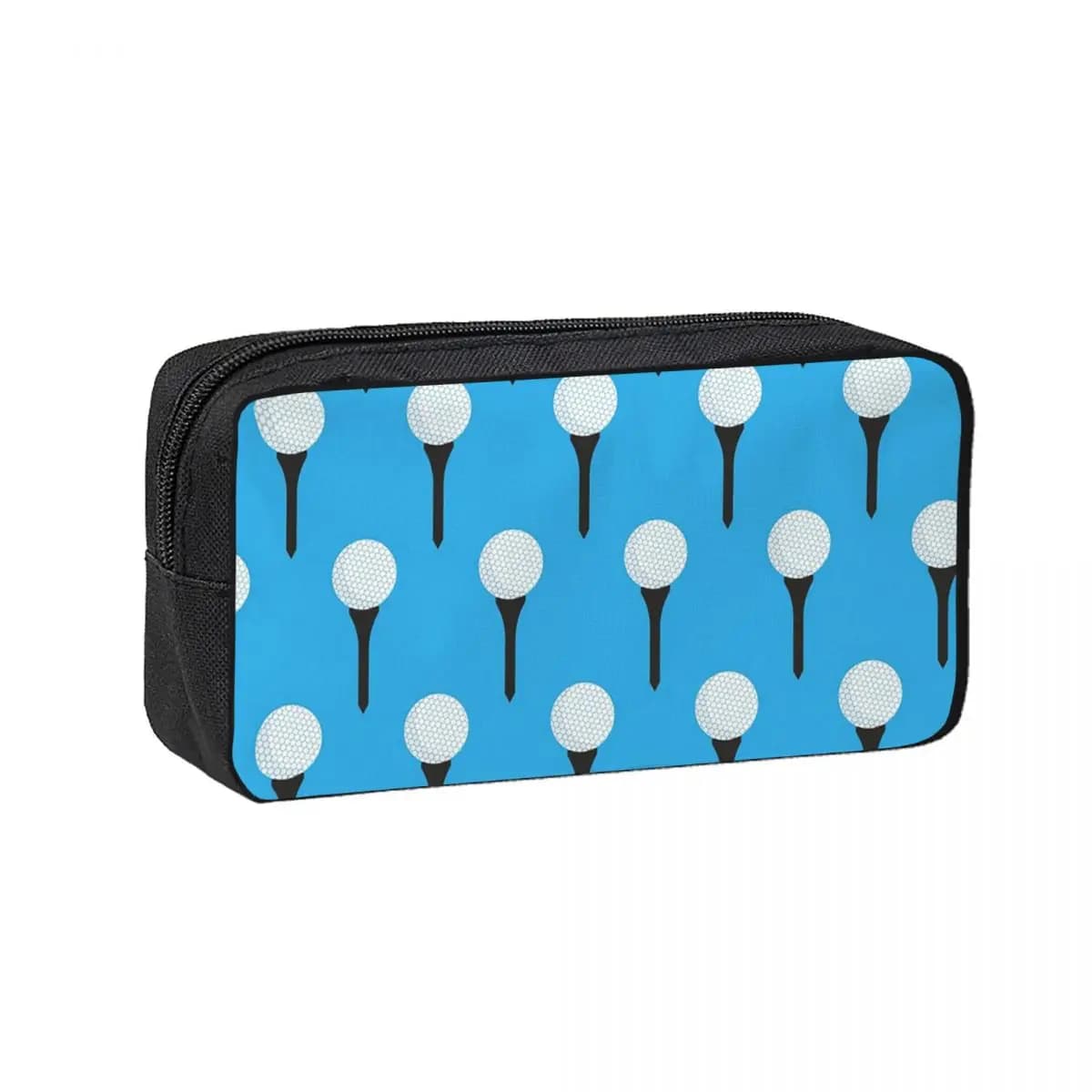 Golf Ball And Tee Pattern (Cyan Blue) Pencil Cases Pen Box Pencil Bag Large Storage Pencil Pouch Storage Stationery Supplies