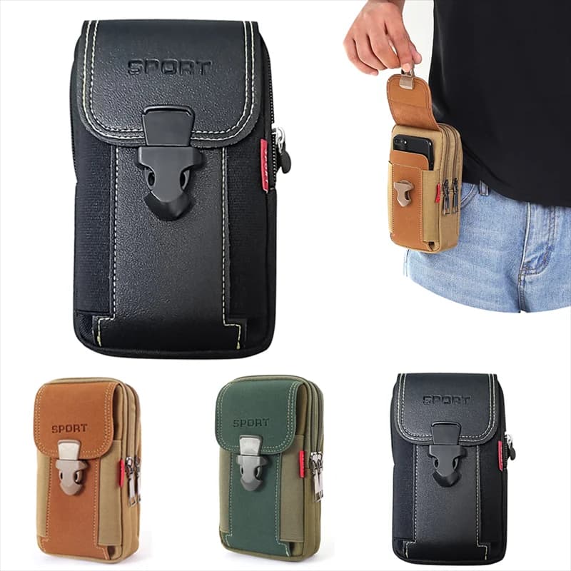 Borsa da braccio da uomo Custodia da cintura Custodia per cellulare Molle Marsupio da lavoro tattico Zaino Porta carte per Iphone 14 15 Pro Max