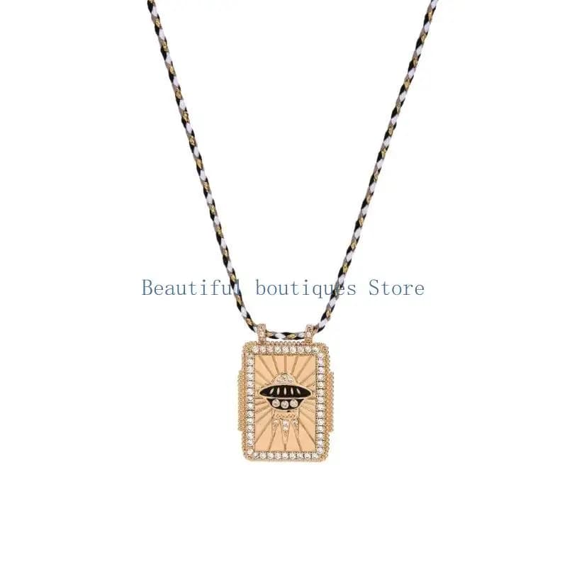U4LF Collana con disegni carte dei tarocchi Collana con ciondolo con carte simboliche dei tarocchi lunghezza per e le