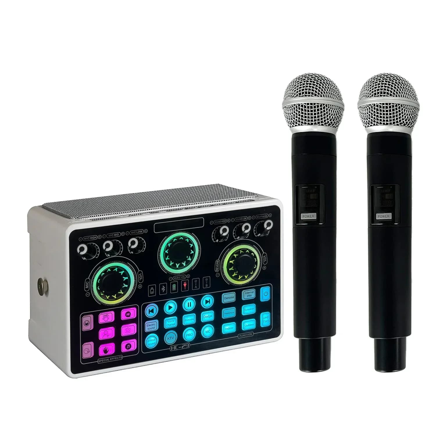 Altoparlante Bluetooth wireless con microfono Sistema karaoke domestico Scheda audio Audio Altoparlante amplificato per macchina all-in-one