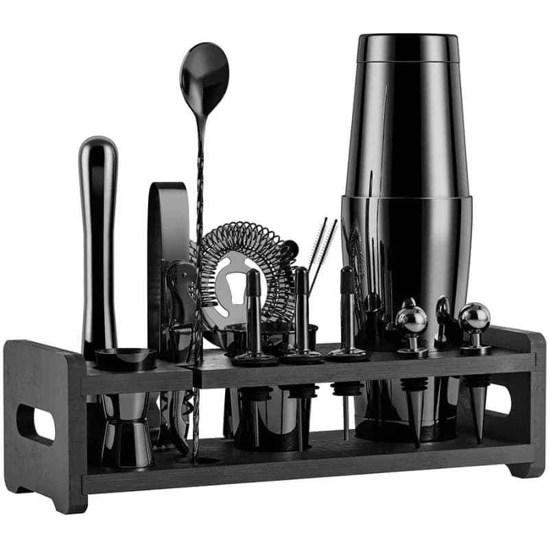 Set da Barman a Due Livelli in Acciaio Inox 304, Strumenti per Cocktail, Shaker da Barman