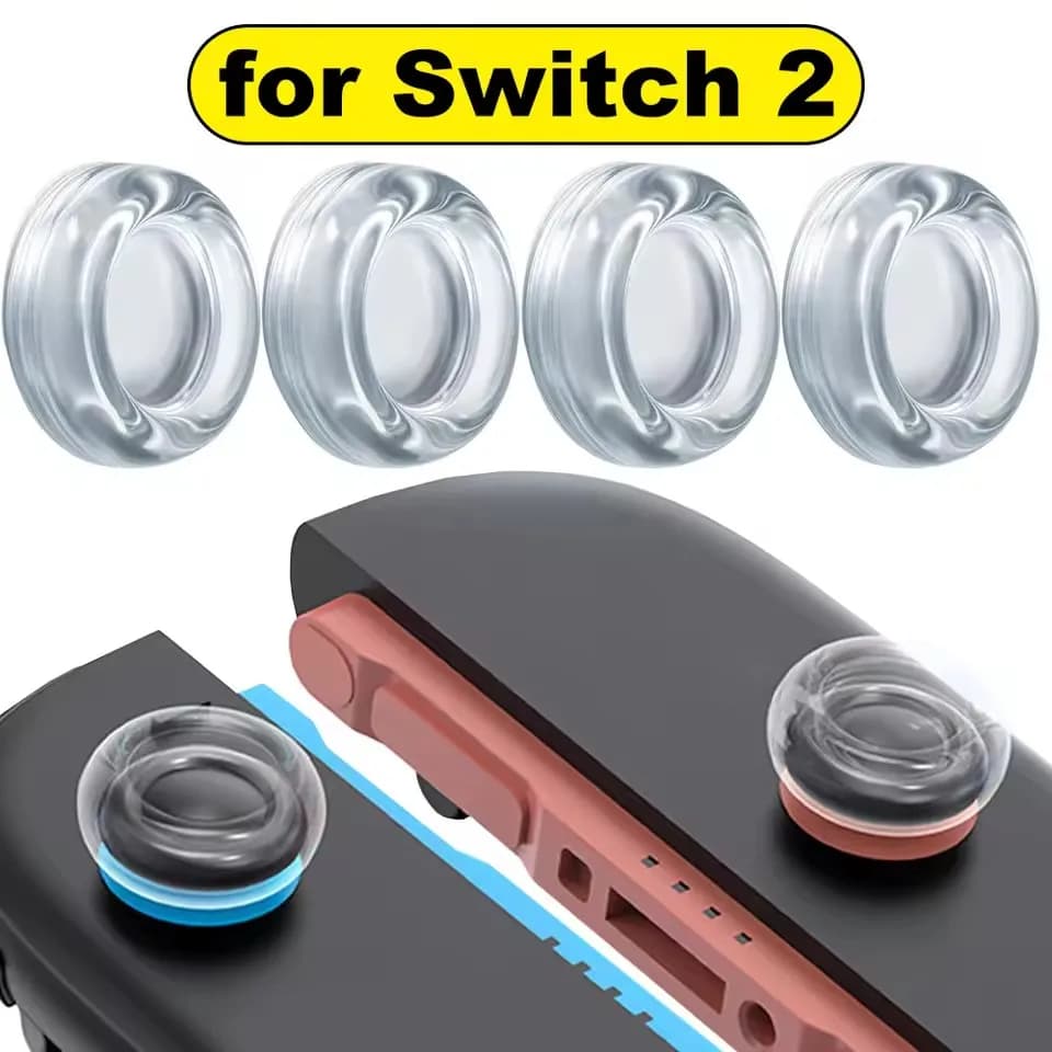 2PCS Upgrade Silicone Thumb Grip Cap for Switch 2 Gamepad Transparent Non-Slip Joystick Protective Covers for Switch 2 Accessory