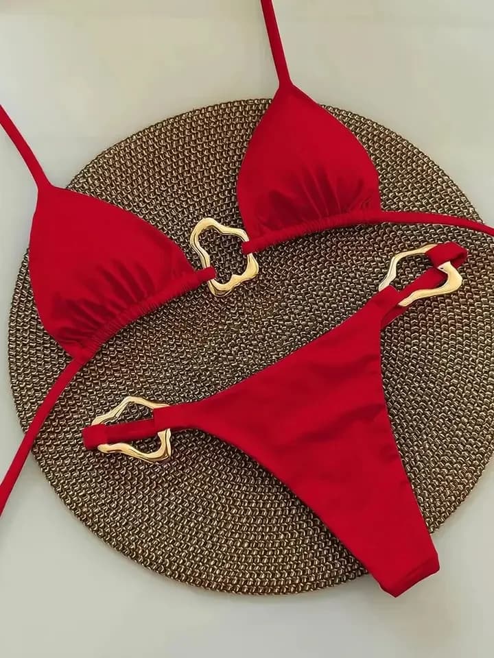 Micro Bikini Sexy Halter 2026 da Donna, Costume da Bagno Solido, Set Bikini Brasiliano con Perizoma, Abbigliamento da Spiaggia