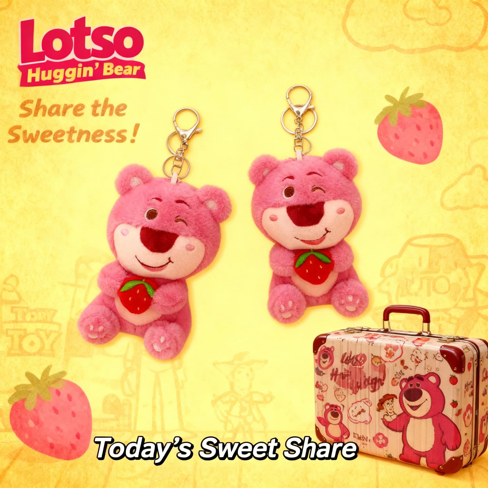Portachiavi Orsetto Lotso Sdraiato, Ciondolo per Zaino, Giocattolo di Peluche, Orsetto Teddy Adorabile, Animale di Peluche da Appendere, Vendita all'Ingrosso