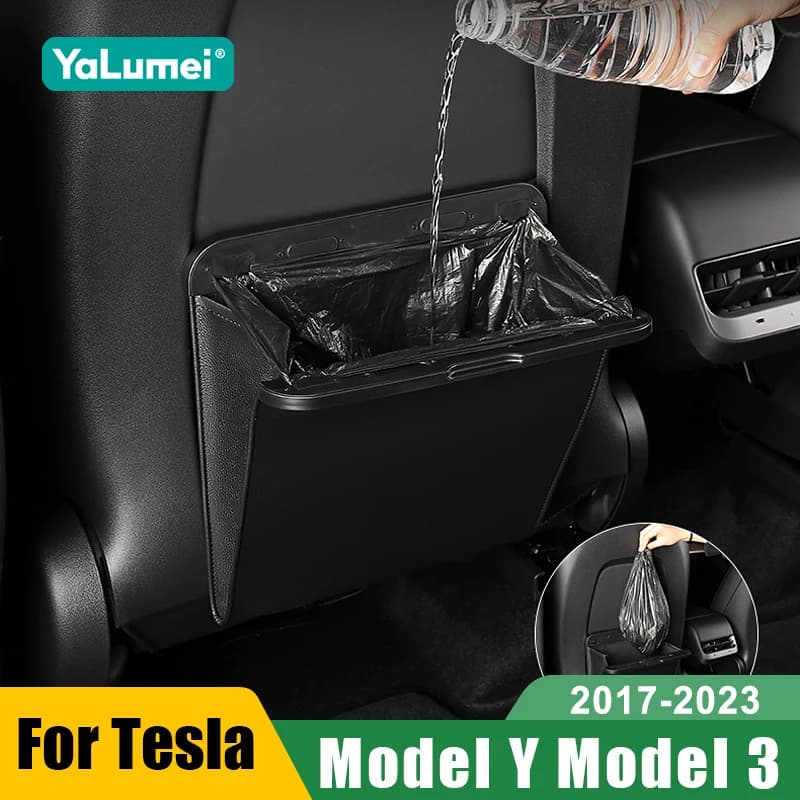 Per Tesla Model Y 2021 2022 2023 2024 e Model 3 2017 - 2023: Sacchetto per Rifiuti Auto Impermeabile con Adsorbimento Magnetico, Accessori per Contenitore della Spazzatura