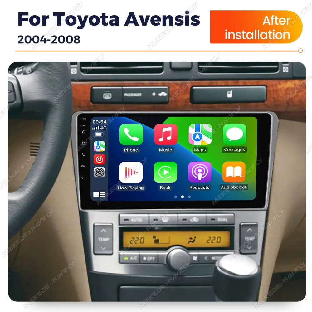 Sistema audio intelligente Android 14 per Toyota Avensis T25 2002-2008, autoradio con Carplay wireless, GPS e lettore multimediale centrale