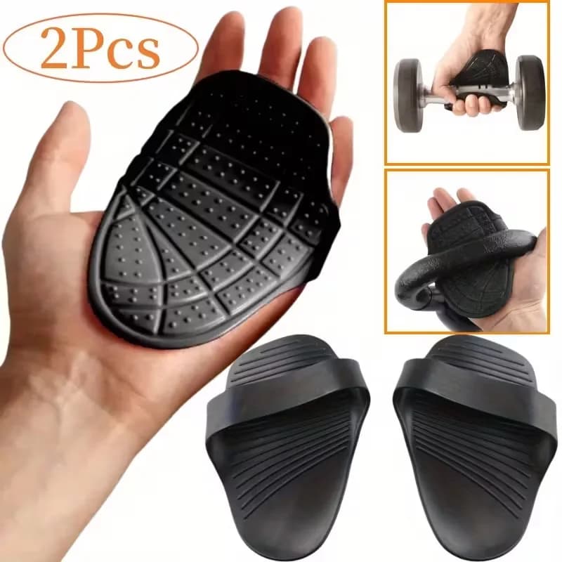 2PCS Silicone Weight Lifting Grip Pads Gloves Non-Slip Palm Protection Hand Grips Unisex Dumbbell Pull-up Strength Training