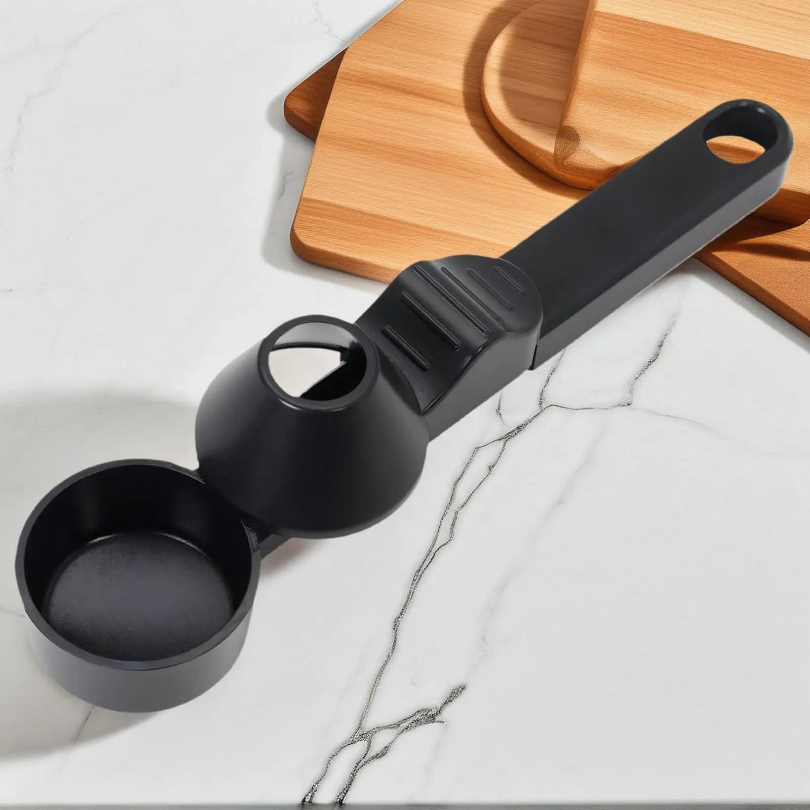 Grinded coffee spoon with funnel, long handle, reusable scoop, spoon for protein powder for kitchen, bar, restaurant