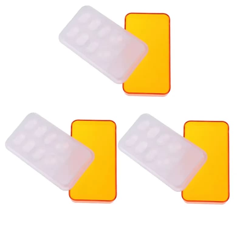 3PCS Dental Instruments Dentistry Box Tablet Resin Mixing Irrigation Moisturizing plate with lid 8 slot table Dental laboratory equipment