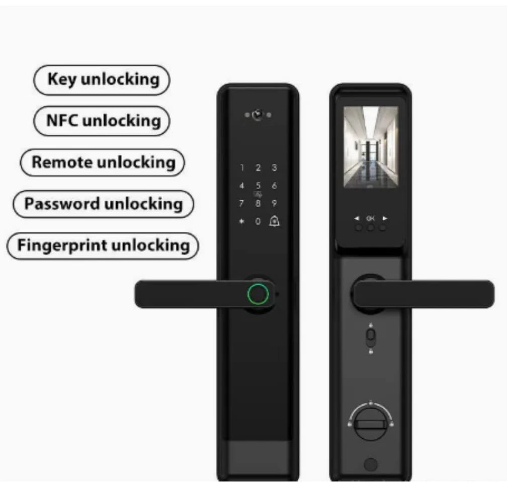 Cat-eye fingerprint lock with camera for remote home security, smart door lock for painted wooden entrance doors